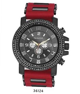 TRENDY FASHION Red/Black Bullet Band Silicon Strap , Hip-Hop Black Case, Black Dial BY FASHION DESTINATION