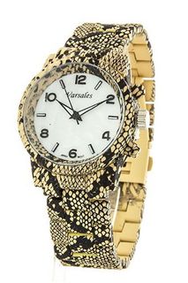 Trendy Fashion ROUND ANIMAL PRINT METAL BAND WATCH By Fashion Destination