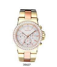 TRENDY FASHION Two-Tone Gold with Rose Gold Metal Band with White Dial BY FASHION DESTINATION