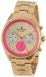 kate spade new york 1YRU0230 Gold Bazooka Pink Dial Seaport Chronograph