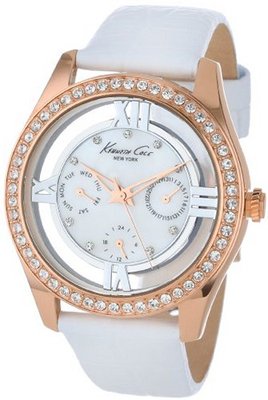 Kenneth Cole New York KC2794 Transparency White Multi-Function Floating Stone Dial Rose