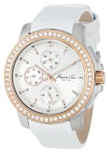 Kenneth Cole New York KC2838 Stainless Steel and White Leather