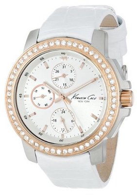 Kenneth Cole New York KC2838 Stainless Steel and White Leather