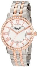 Kenneth Cole New York KC4972 Classic Silver Dial Roman Numerals Stone Bezel Bracelet
