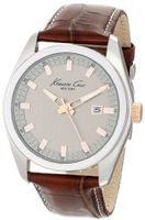 Kenneth Cole New York KC8038 Classic Round Grey Dial Rose Gold Brown Strap