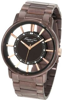 Kenneth Cole New York KC9047 Transparent Clear Brown Ion-Plating Round