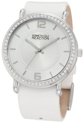 Kenneth Cole REACTION RK6007 Analog Stones Bezel White Strap Box Set
