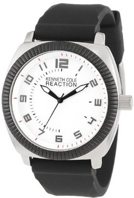 Kenneth Cole REACTION Unisex RK1273 Street Sport Round White Dial Arabic Numerals Silicone Strap