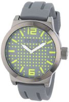 Kenneth Cole REACTION Unisex RK1322 Street Gunmetal Round Case Perforated Dial Yellow Accents