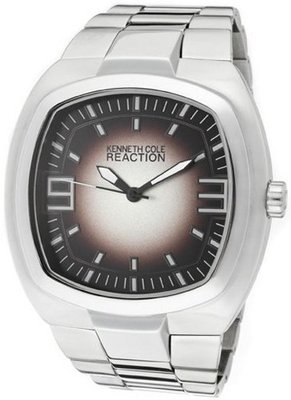 Rectangle Hand Color: Black and White, Case Color: Siver, Dial Color: Dark Brown