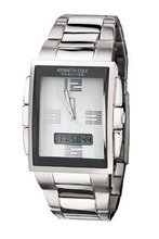 uKenneth Cole REACTION Kenneth Cole KC3721 Reaction Silver Dial Silver-Tone Bracelet 
