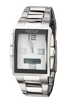uKenneth Cole REACTION Kenneth Cole KC3721 Reaction Silver Dial Silver-Tone Bracelet 