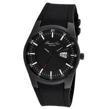Kenneth Cole KC1989 New York Black Dial Gunmetal IP Steel Black Rubber Strap