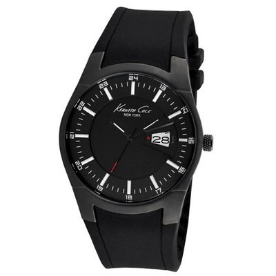 Kenneth Cole KC1989 New York Black Dial Gunmetal IP Steel Black Rubber Strap