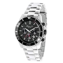 Kenneth Cole KC9250 New York Classic Black Dial Chronograph Steel Bracelet