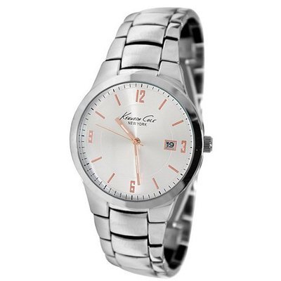 Kenneth Cole KCW3033 Rose Gold Silver Analog Date Dial Steel  NEW