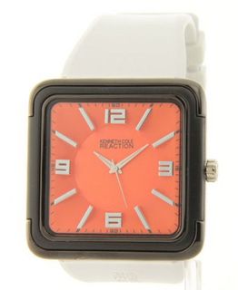 Kenneth Cole Reaction Orange Dial White Rubber Strap RK1259