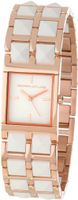 Kenneth Jay Lane 1512 1500 Series White Dial Rose Gold Ion-Plated Stainless Steel & White Resin
