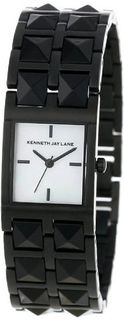 Kenneth Jay Lane 1516 1500 Series Mother of Pearl Dial Black Ion-Plated Stainless Steel & Black Resin