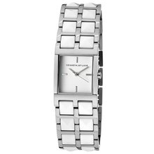 Kenneth Jay Lane KJLANE-1502 1500 Series White Dial Stainless Steel and White Resin