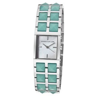Kenneth Jay Lane KJLANE-1504 1500 Series Mother-Of-Pearl Dial Stainless Steel and Turquoise Resin