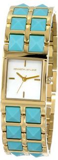 Kenneth Jay Lane KJLANE-1509 1500 Series Mother-Of-Pearl Dial Gold Ion-Plated Stainless Steel and Turquoise Resin