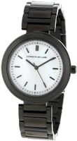 Kenneth Jay Lane KJLANE-2023 Mother-Of-Pearl Dial Black Ion-Plated Stainless Steel and Black Resin