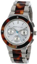 Kenneth Jay Lane KJLANE-2116 Chronograph Silver Dial Stainless Steel and Brown Tortoise Resin