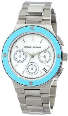 Kenneth Jay Lane KJLANE-2136 Chronograph White Mother-Of-Pearl Dial Stainless Steel