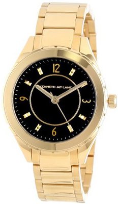 Kenneth Jay Lane KJLANE-2204 Black Dial Gold Ion-Plated Stainless Steel