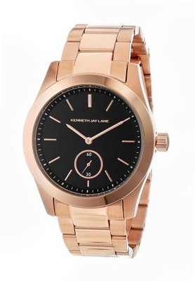 Kenneth Jay Lane KJLANE-2308B 2300 Series Black Dial Rose Gold Ion-Plated Stainless Steel