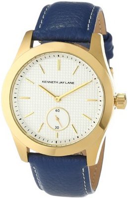 Kenneth Jay Lane KJLANE-2311S-03C White Textured Dial Blue Leather