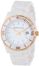 Kenneth Jay Lane KJLANE-3002 3000 Series Analog Display Japanese Quartz White