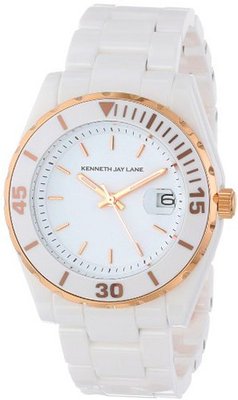 Kenneth Jay Lane KJLANE-3002 3000 Series Analog Display Japanese Quartz White