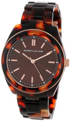 Kenneth Jay Lane KJLANE-3104 3100 Series Brown Dial Tortoise Resin