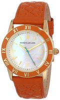 Kenneth Jay Lane KJLane-3409 White Mother-Of-Pearl Dial Orange Quilted Leather