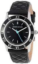 Kenneth Jay Lane KJLane-3413 Black Dial Black Quilted Leather