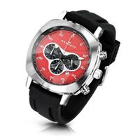 KENNETT Quartz with Red Dial Chronograph Display and Black Plastic or PU Strap 2001.4301