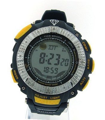 Diamond Blue Yellow Digital Shock Style Tide Graph King Master