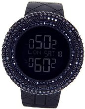 KING MASTER 25.00ct Lab Made Diamond Joe Rodeo Aqua Master Jojino All Blacked Out Case Digital Black Band