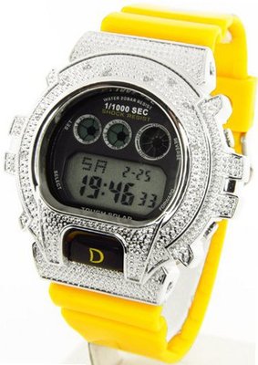 King Master Diamond Case & Shiny Yellow Band Digital G Diamond Shock #KM-508