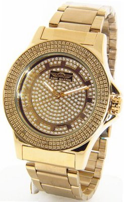 King Master Genuine Diamond 18K Gold Case Metal Band w/ 2 Interchangeable Bands #KM-551