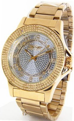 King Master Genuine Diamond 18K Gold Case Metal Band w/ 2 Interchangeable Bands #KM-555