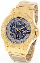 King Master Genuine Diamond 18K Gold Case Metal Band w/ 2 Interchangeable Bands #KM-557