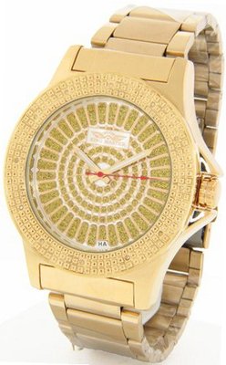 King Master Genuine Diamond 18K Gold Case Metal Band w/ 2 Interchangeable Bands #KM-559