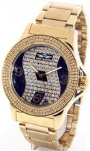 King Master Genuine Diamond 18K Gold Tone Case Metal Band w/ 2 Interchangeable Bands #KM-561
