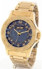 King Master Genuine Diamond 18K Gold Tone Case Metal Band w/ 2 Interchangeable Bands #KM-562