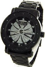 King Master Genuine Diamond Black Case Metal Band w/ 2 Interchangeable Bands #KM-544