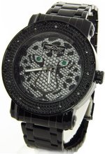 King Master Genuine Diamond Black Case Metal Band w/ 2 Interchangeable Bands #KM-556