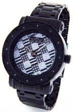 King Master Genuine Real Diamond Black Case Metal Band #KM-671